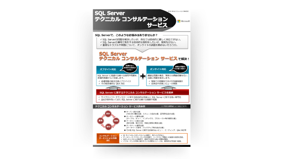 SQL Server テクニカル コンサルテーション サービス リーフレット