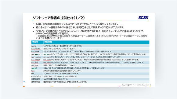 ソフトウェア辞書サービスの仕様